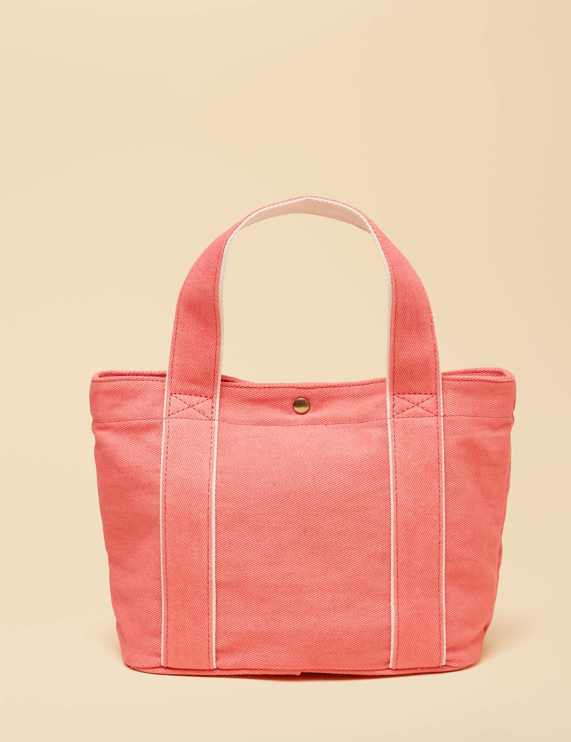 Joules mini cross body tote bag in cotton canvas, UK version
