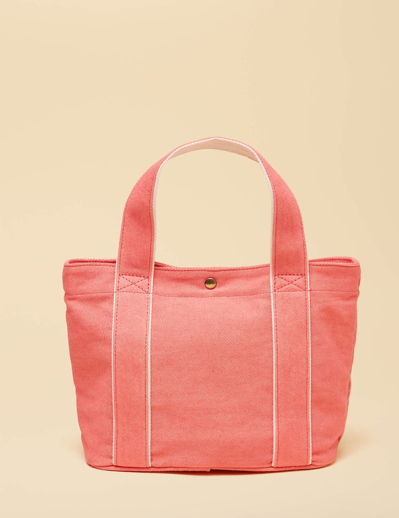 Joules mini cross body tote bag in cotton canvas, UK version