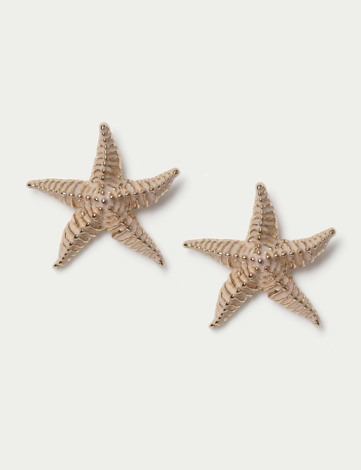Mini enamel starfish stud earrings 24mm - British product
