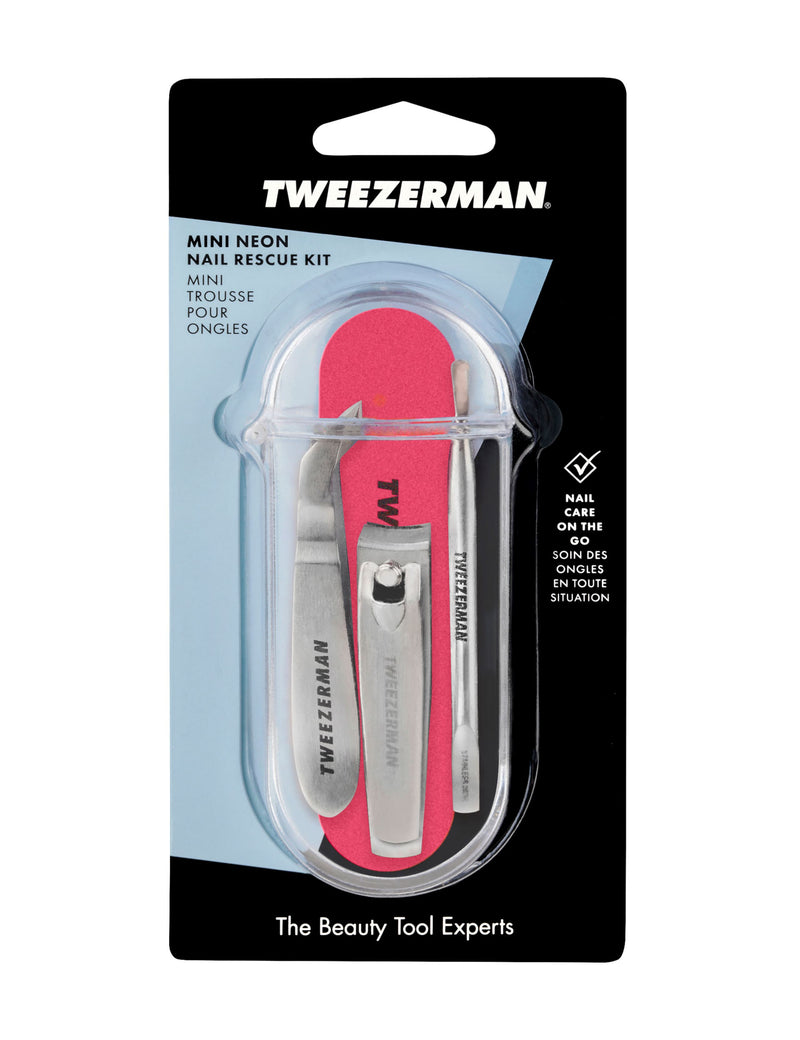 Tweezerman Mini Neon Nail Rescue Kit manicure set - British product
