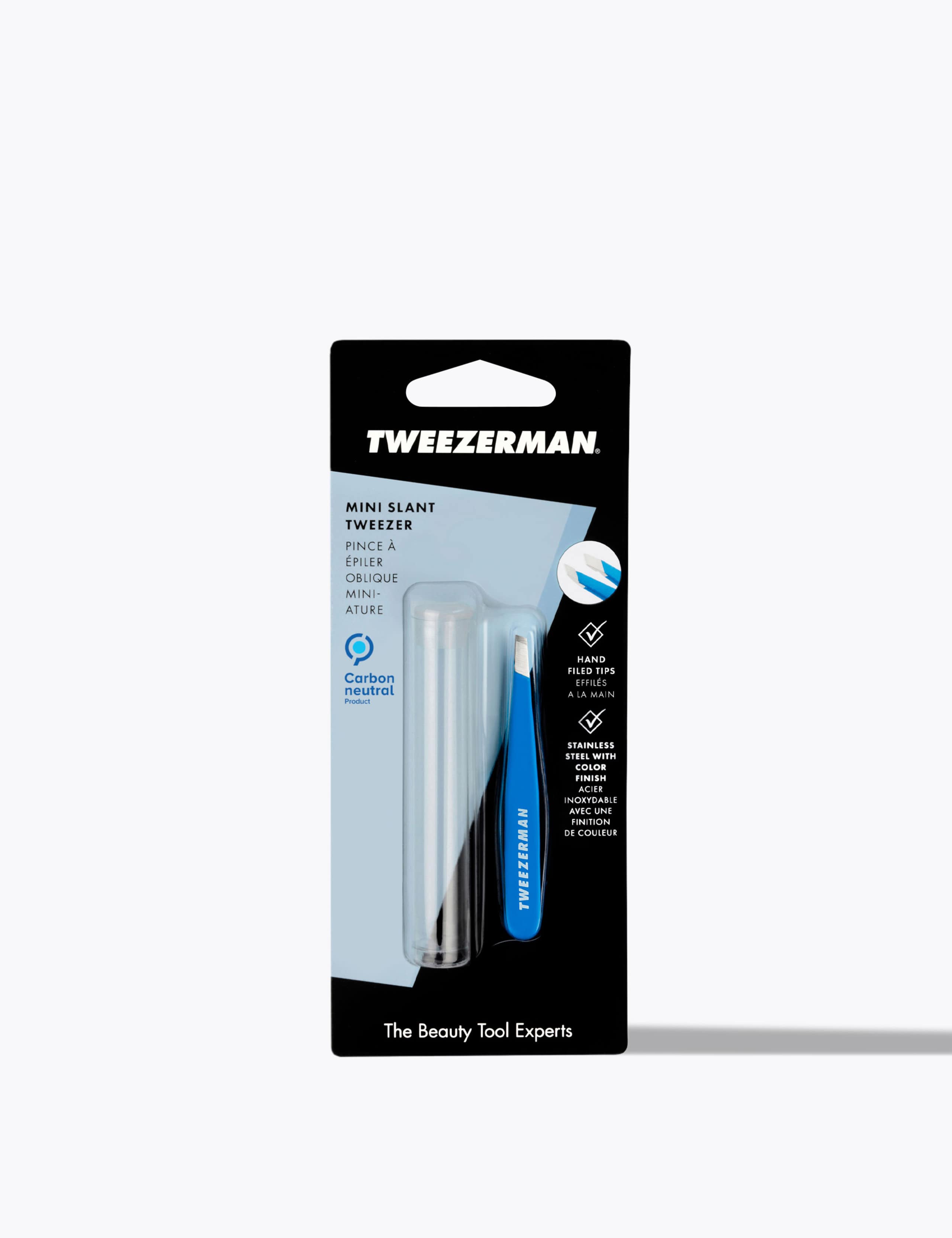 Tweezerman Mini Slant Tweezer Bahama Blue, imported from the UK