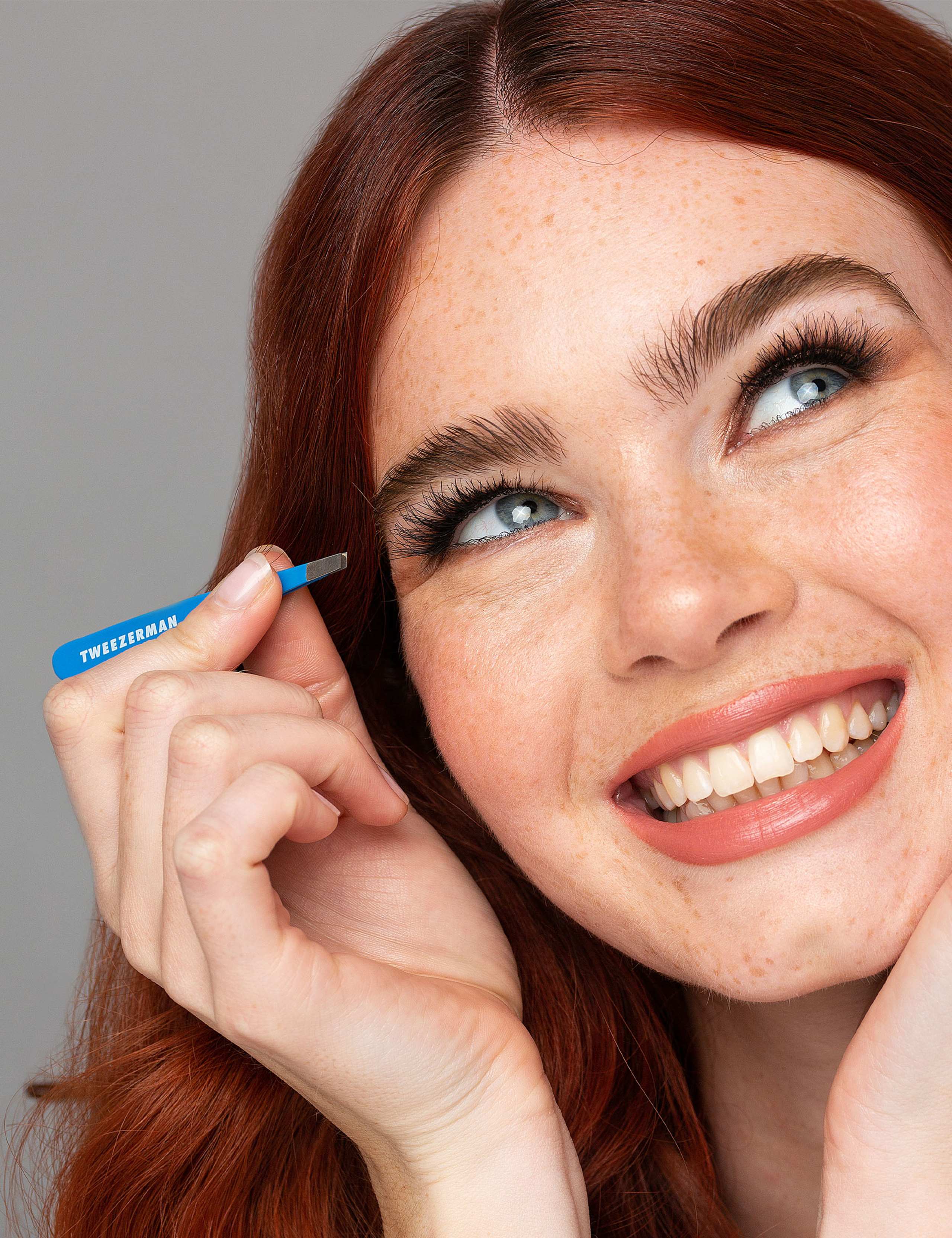 Tweezerman Mini Slant Tweezer Bahama Blue, imported from the UK