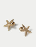 Mini starfish stud earrings metal, imported from the UK