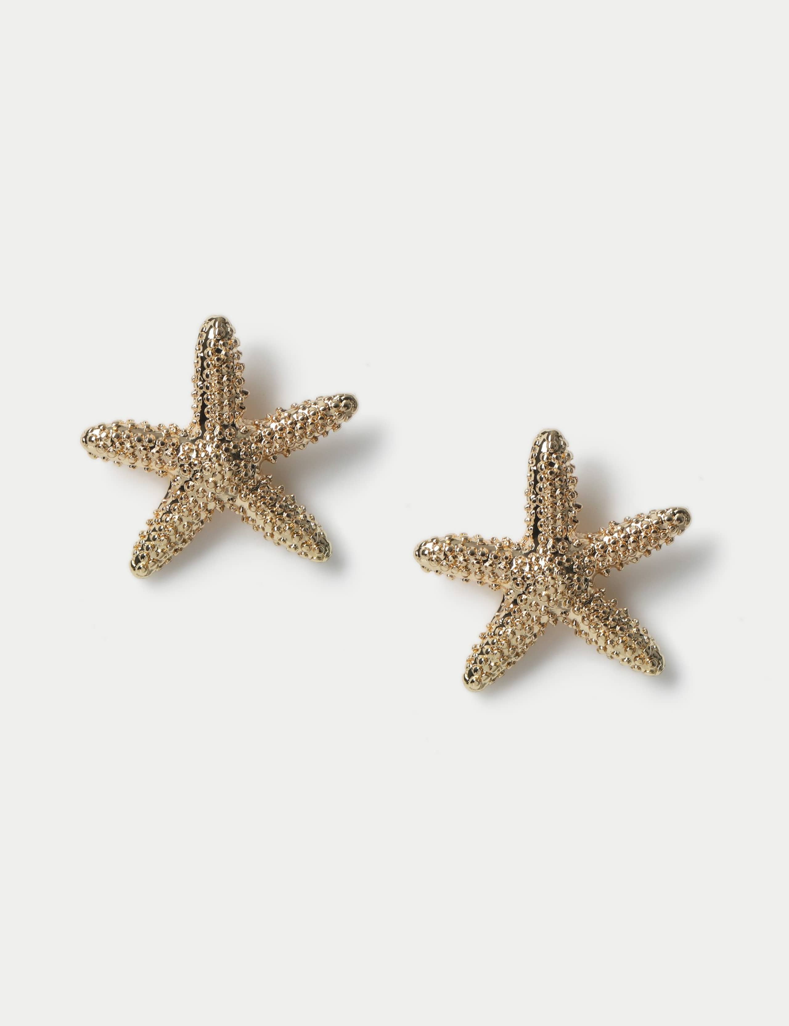Mini starfish stud earrings metal, imported from the UK
