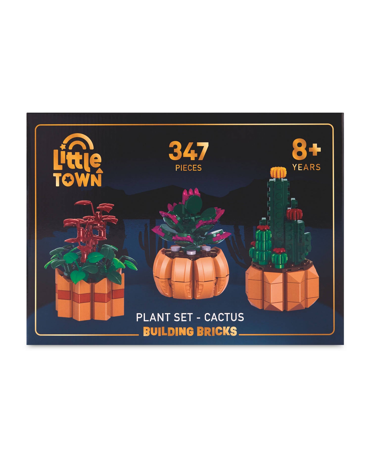 Mini building blocks set for cactus, flowers or succulents (British brand)