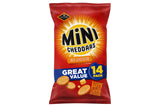 Mini Cheddars cheese snack Red Leicester flavour 14 pack - British product