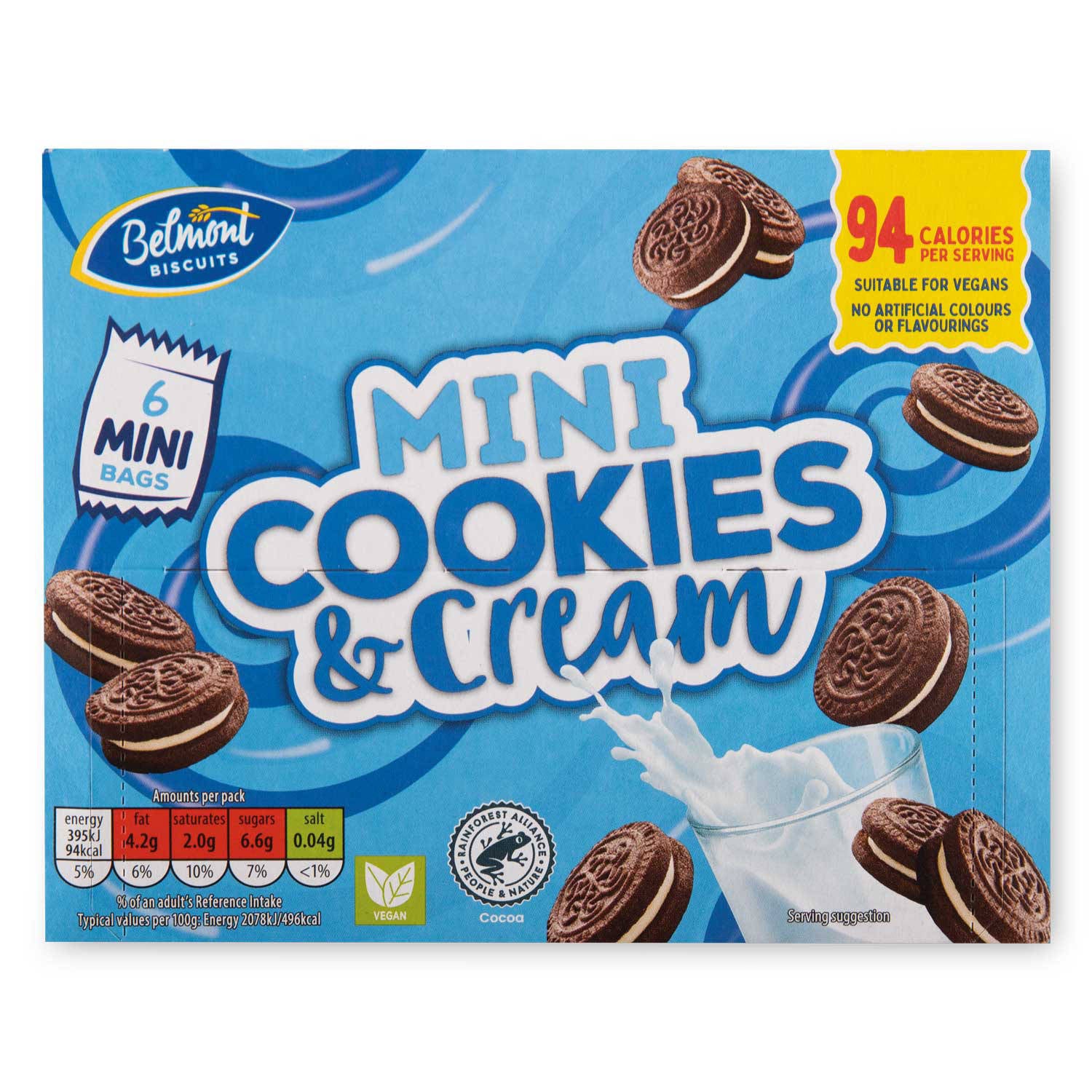 Bite-size mini cookies and cream snack - British product