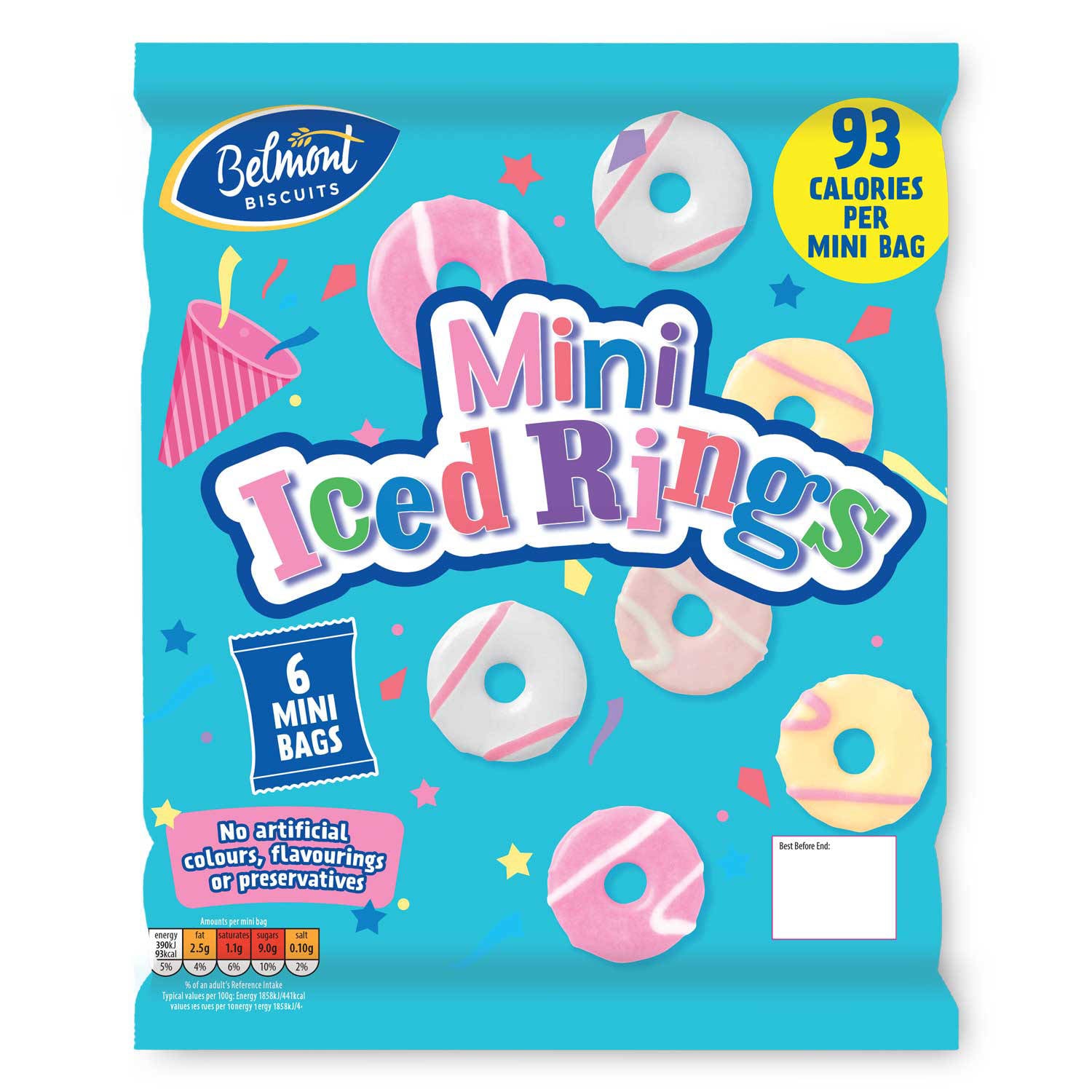 Mini iced rings cereal 6 pack 126g - British product