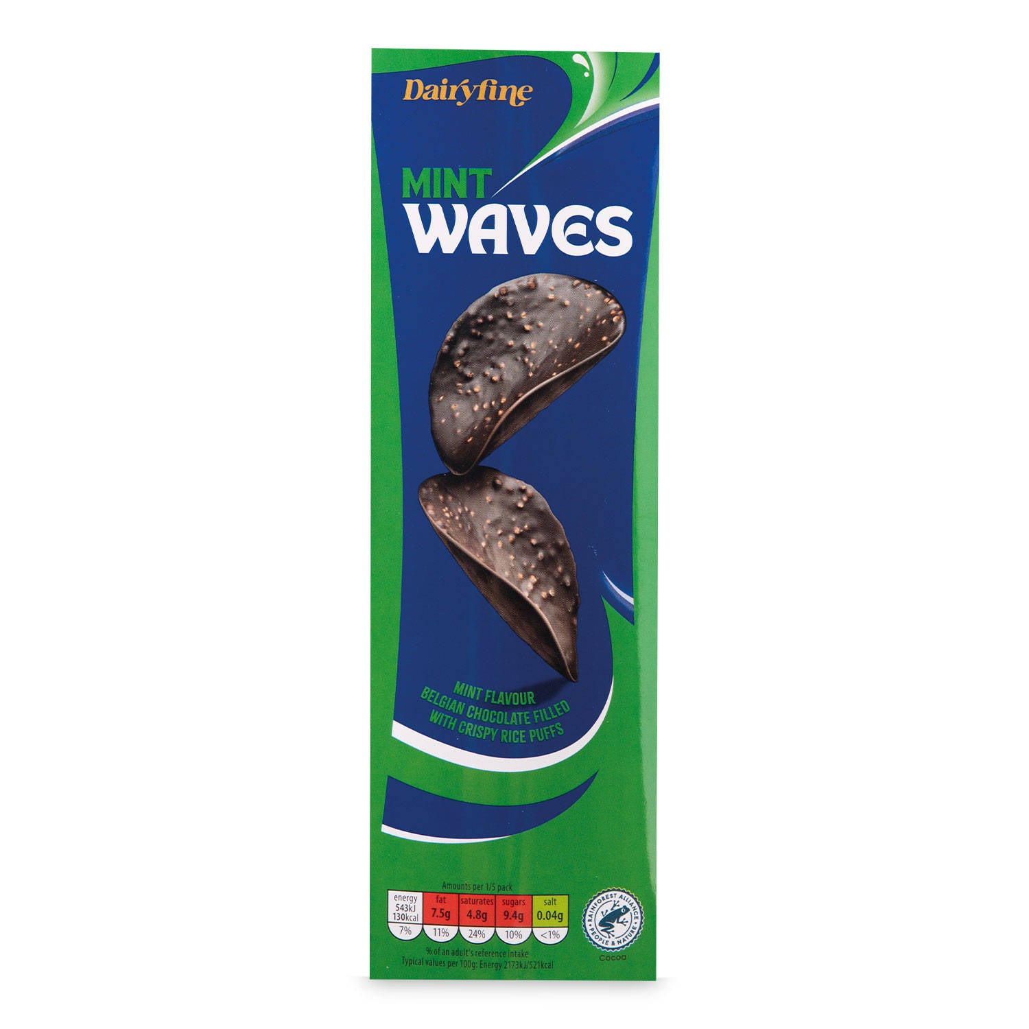Mint Flavour Belgian chocolate waves, imported from the UK