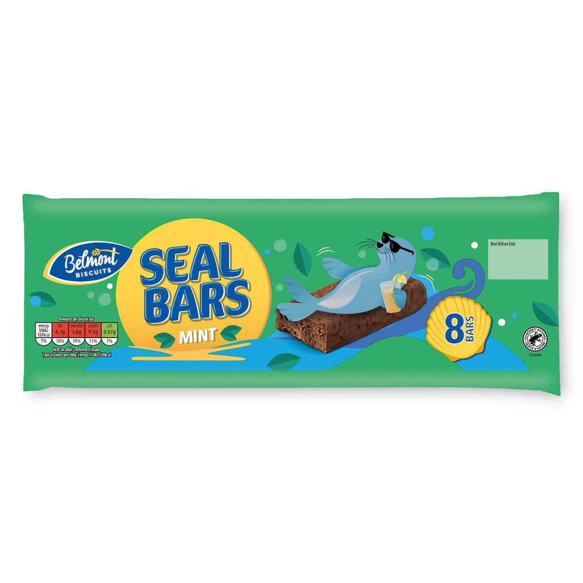 Belmont Mint Seal Bars mint flavoured snack bar, UK version