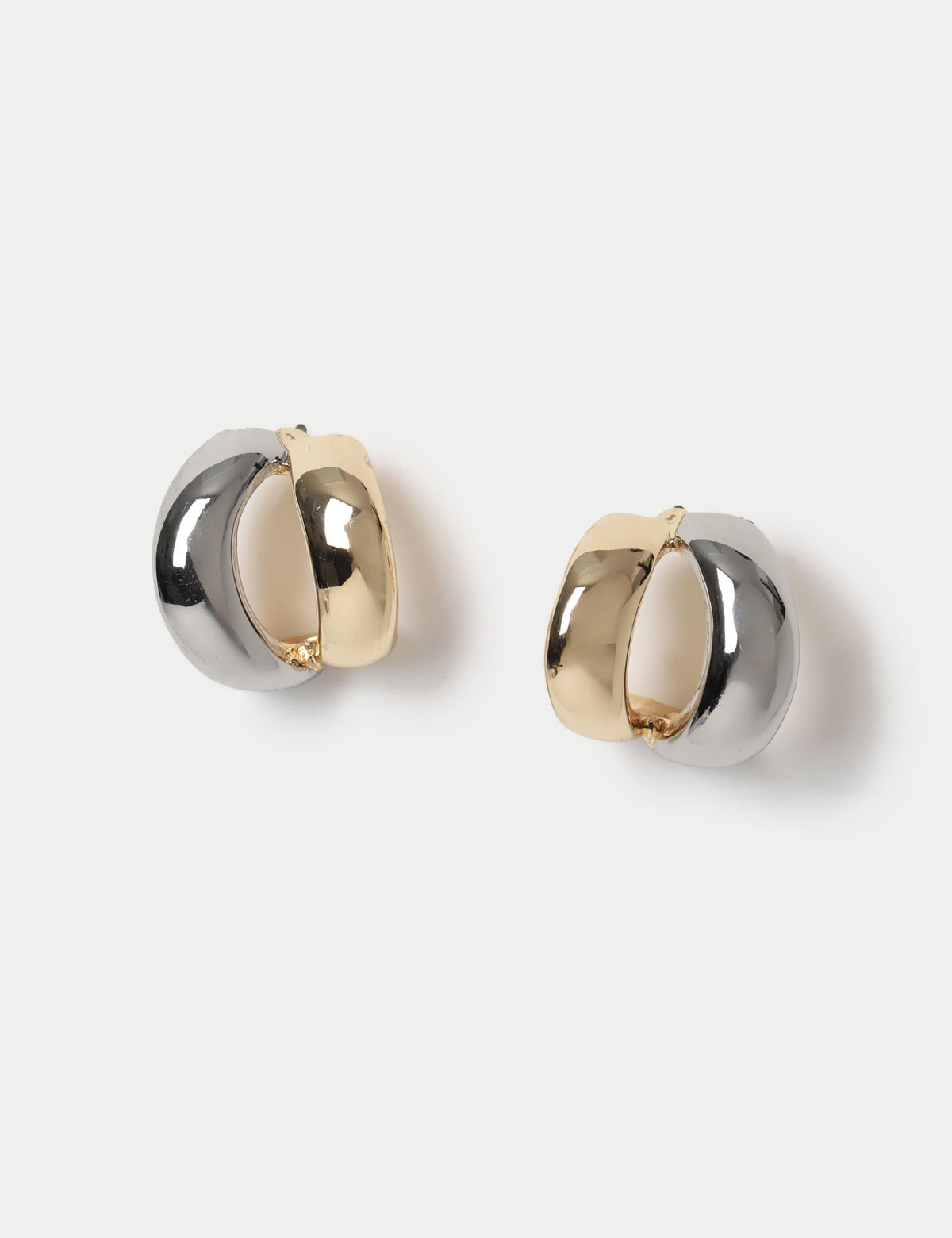 Open hoop earrings mixed metal 100% zinc alloy (British brand)