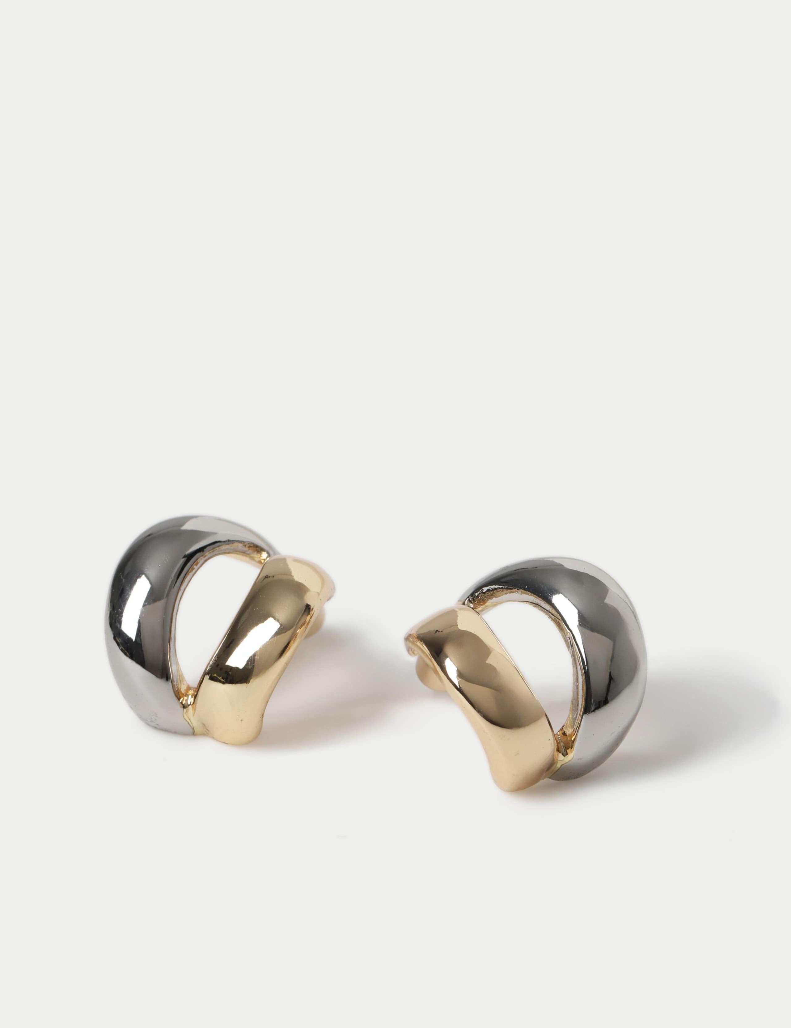Open hoop earrings mixed metal 100% zinc alloy (British brand)
