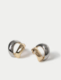 Open hoop earrings mixed metal 100% zinc alloy (British brand)