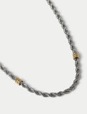 Mixed metal textured chain necklace (British brand)