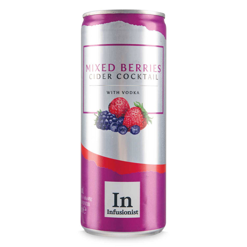Mixed fruit cider cocktail cans 250ml, imported from the UK