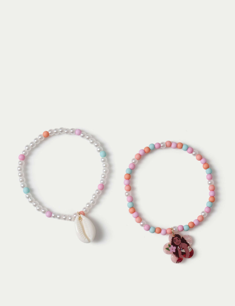 Moana shell bracelet set with acrylic ABS beads (British brand)