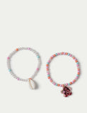 Moana shell bracelet set with acrylic ABS beads (British brand)
