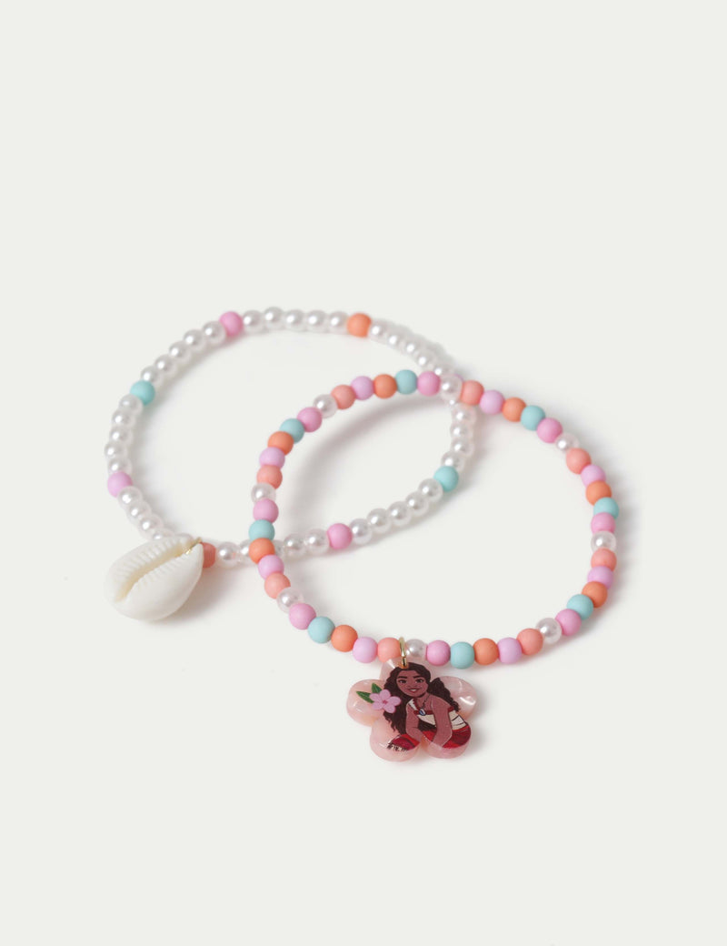 Moana shell bracelet set with acrylic ABS beads (British brand)