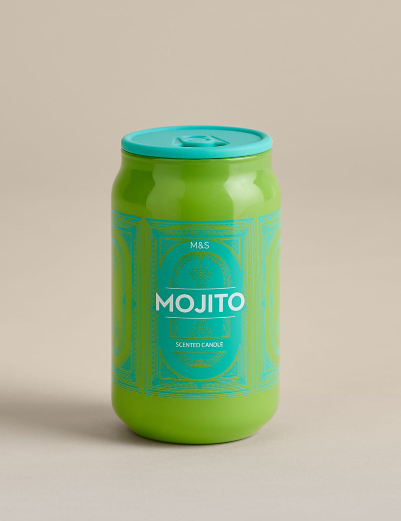 Mojito tinny scented candle in glass jar, UK version