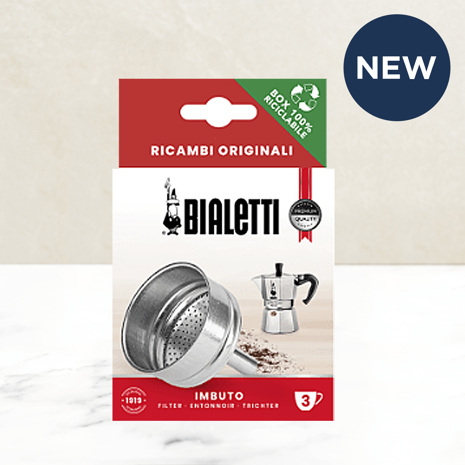 Bialetti Moka Pot Filter Funnel 3-Cup - British product