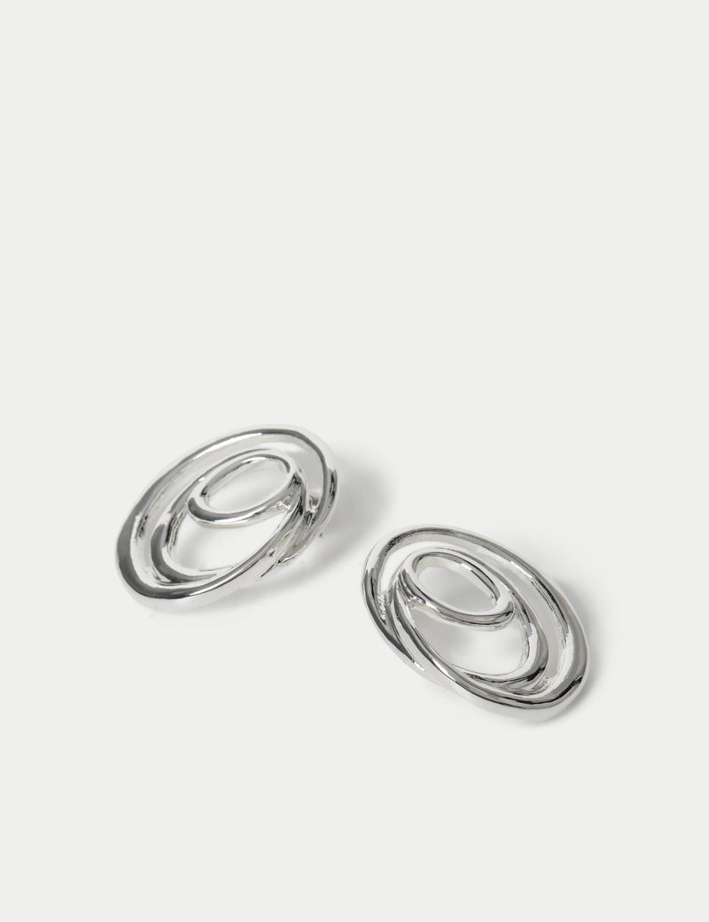 M&S Molten Circle Stud Earrings 38mm, UK version