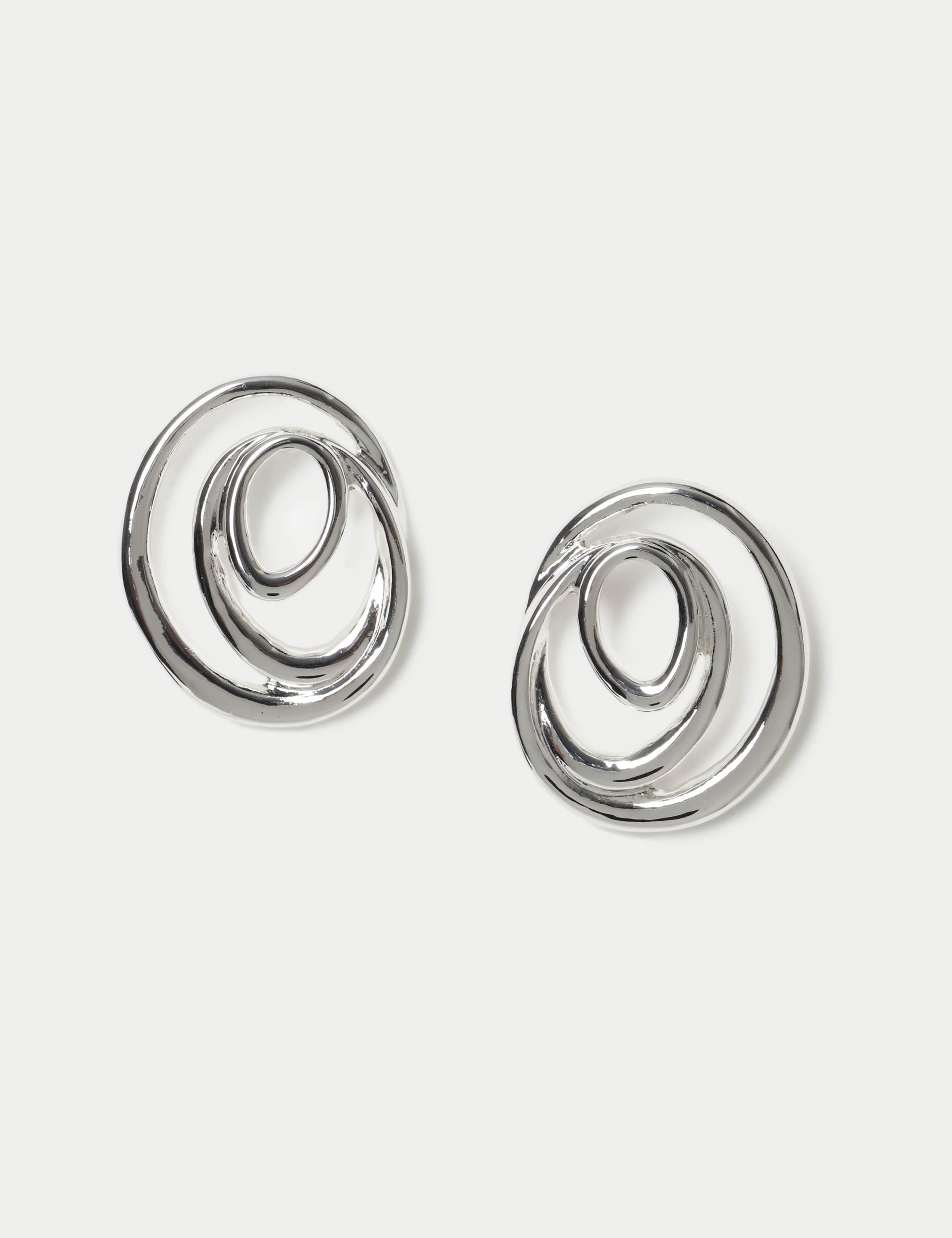 M&S Molten Circle Stud Earrings 38mm, UK version