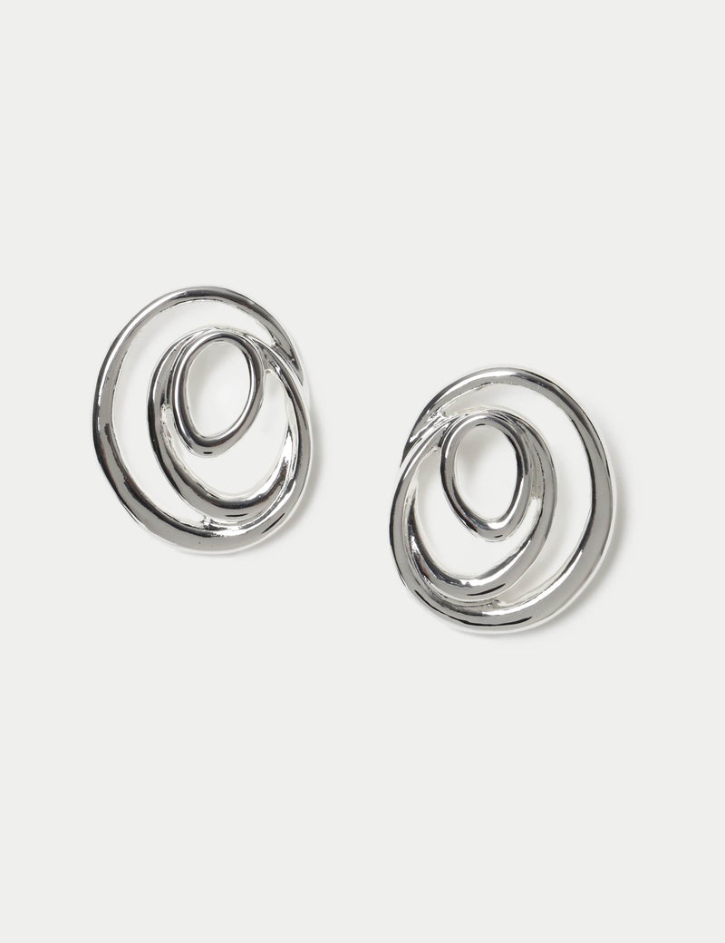 M&S Molten Circle Stud Earrings 38mm, UK version