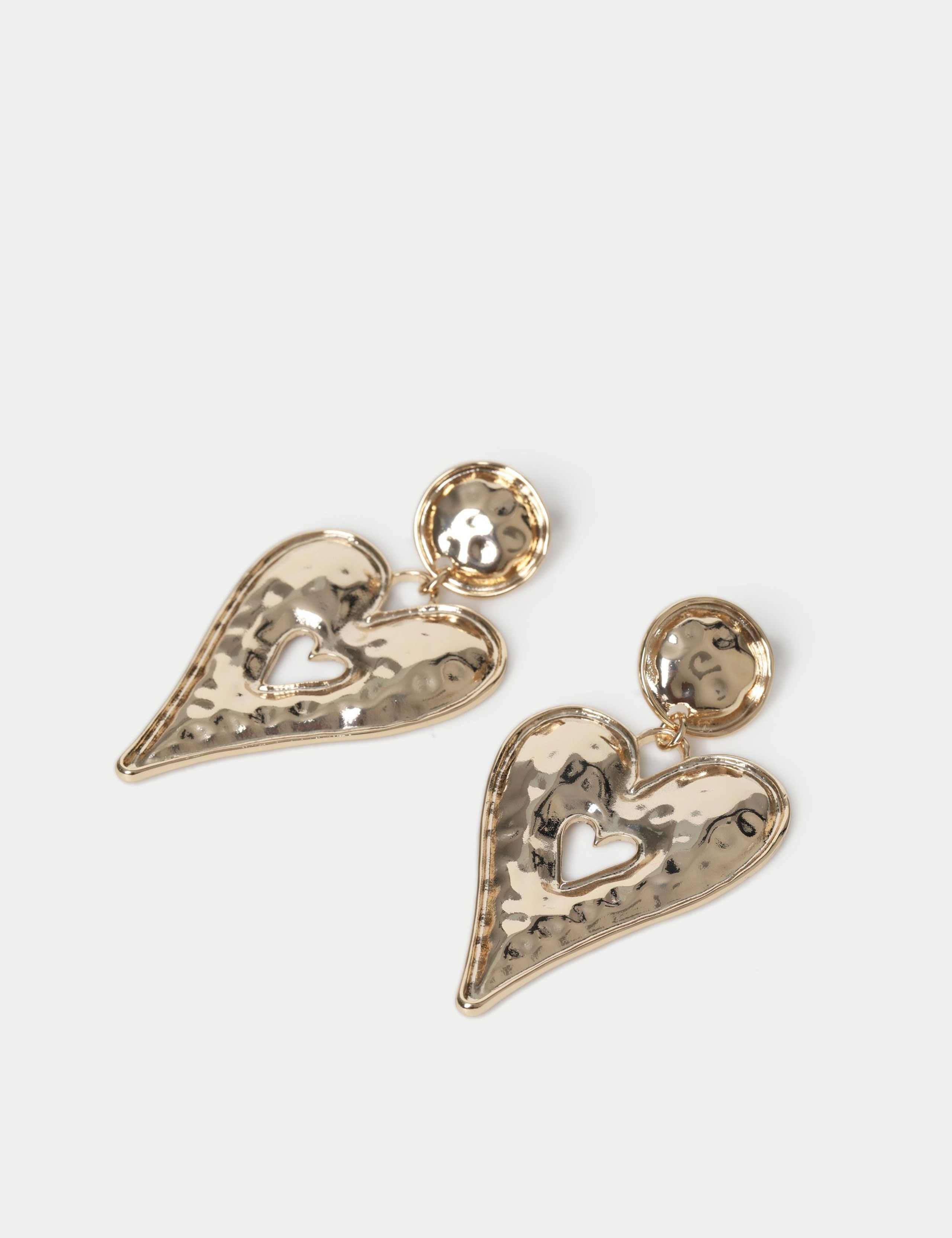 Molten Heart oversized drop earrings 79mm, UK version