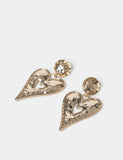 Molten Heart oversized drop earrings 79mm, UK version