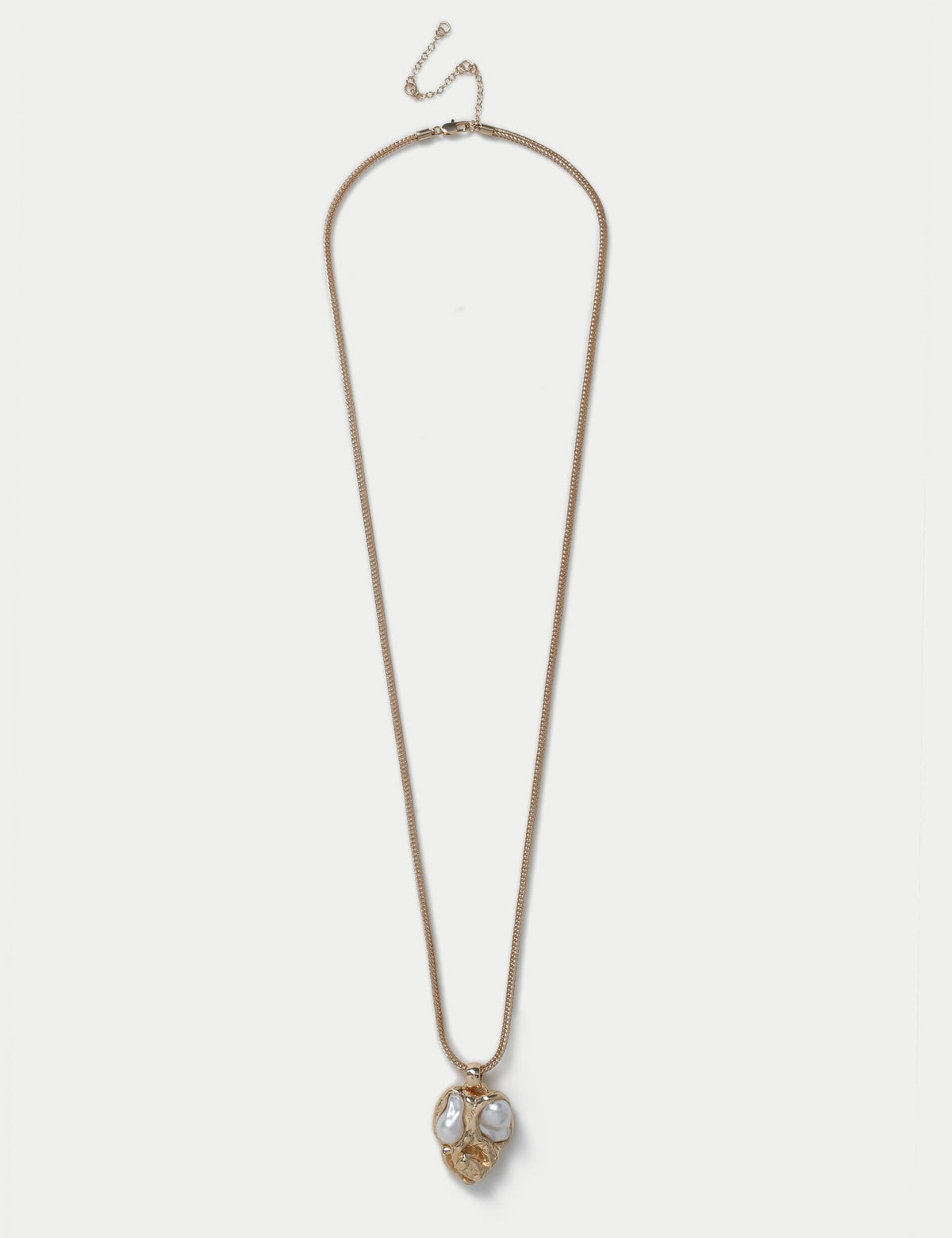 Pendant necklace with molten pearl effect and clasp fastening, UK version