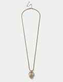 Pendant necklace with molten pearl effect and clasp fastening, UK version