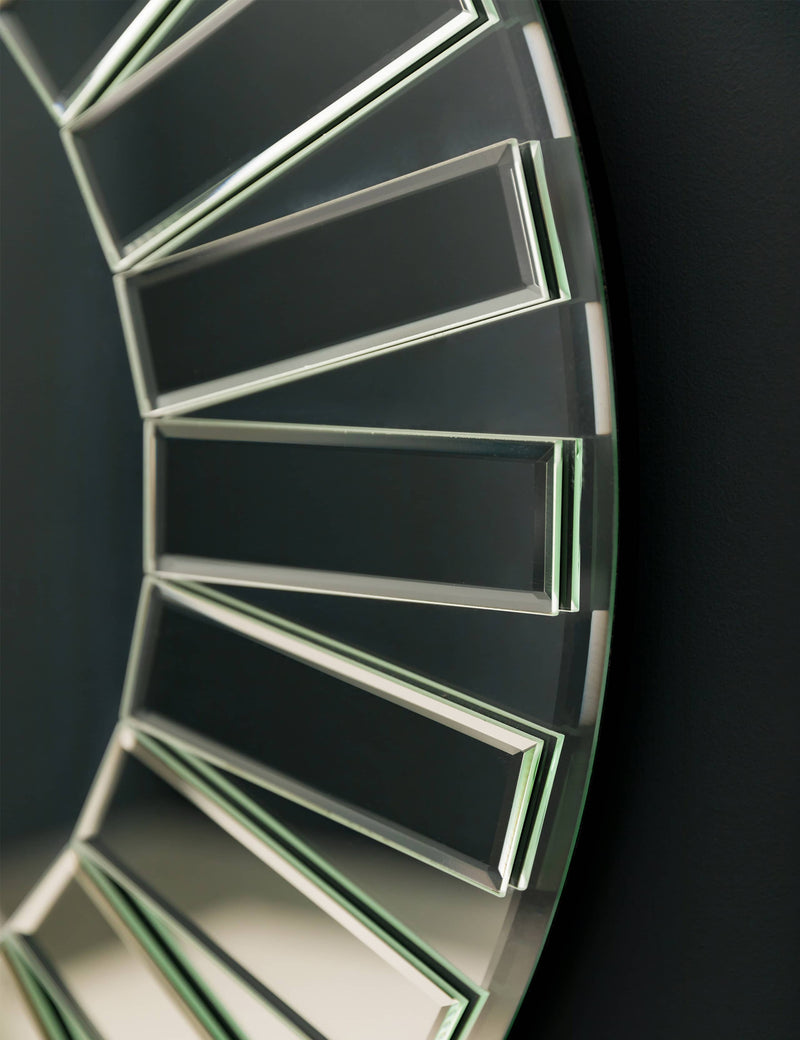 Gallery Direct Mondello round wall mirror with mosaic glass frame (British brand)