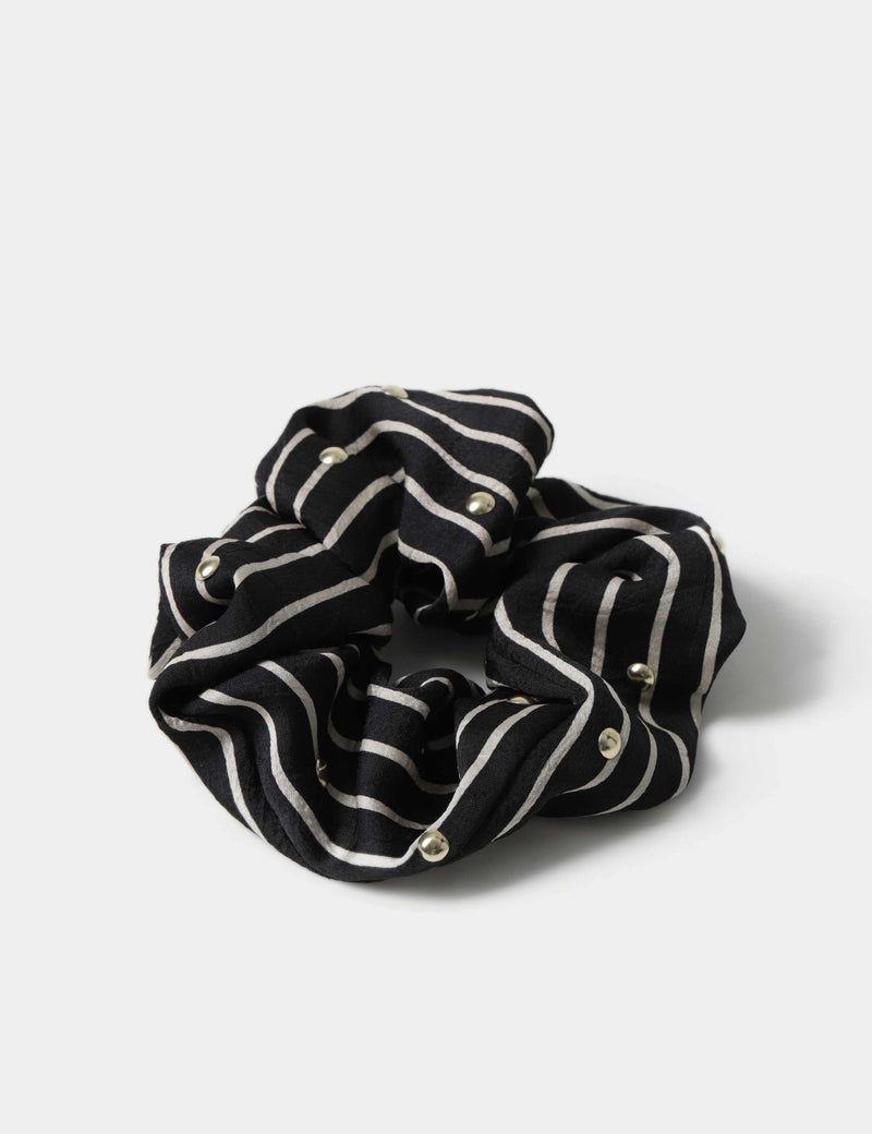 Mono Stripe Scrunchie synthetic hair accessory, imported from the UK