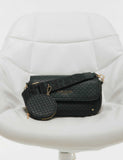 River Island cross body bag monogram print, imported from the UK