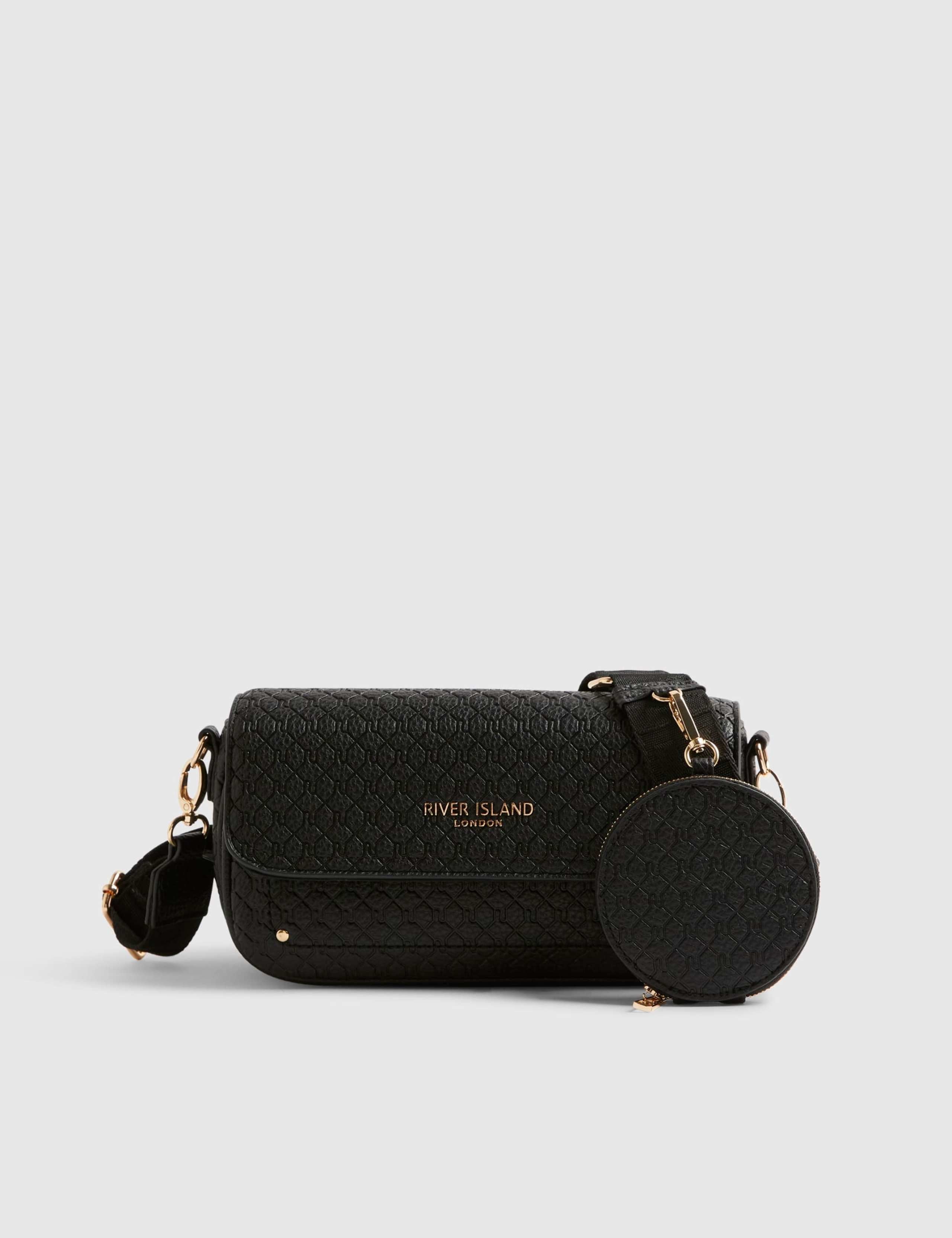 River Island cross body bag monogram print, imported from the UK