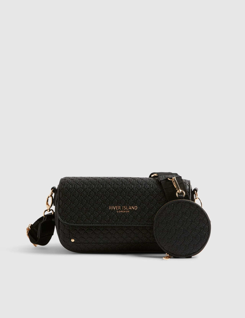 River Island cross body bag monogram print, imported from the UK