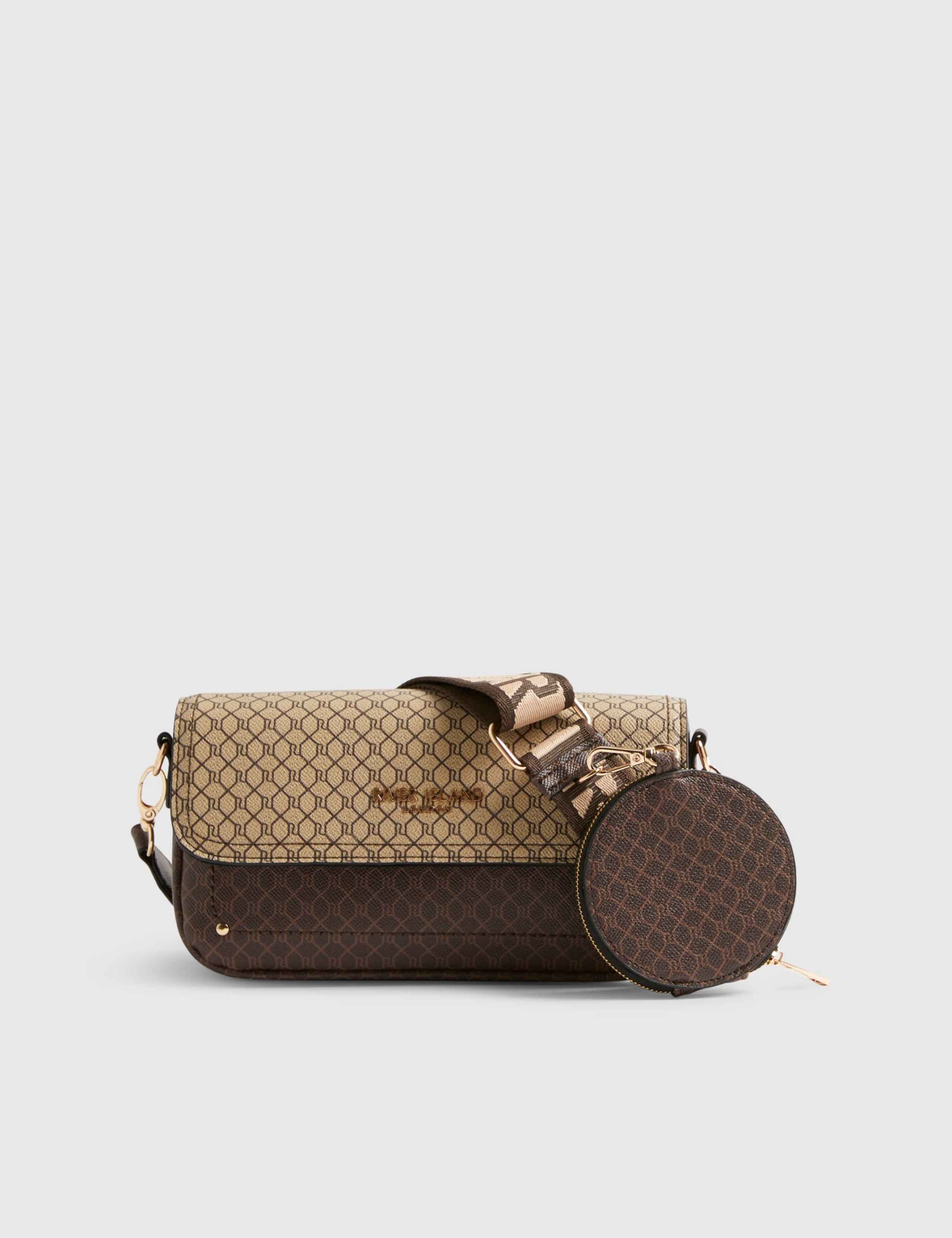 River Island monogram print cross body bag, imported from the UK