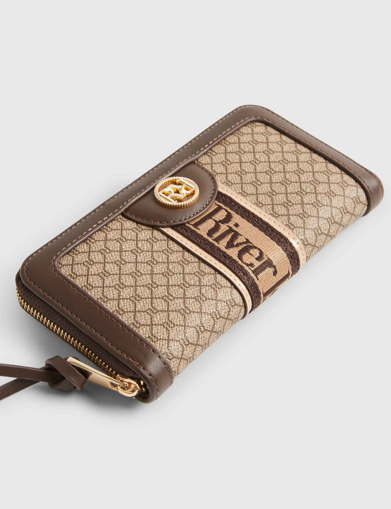 River Island monogram zip around purse (British brand)