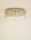 Monroe Flush Light ceiling fixture satin brass, imported from the UK