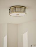 Monroe Flush Light ceiling fixture satin brass, imported from the UK
