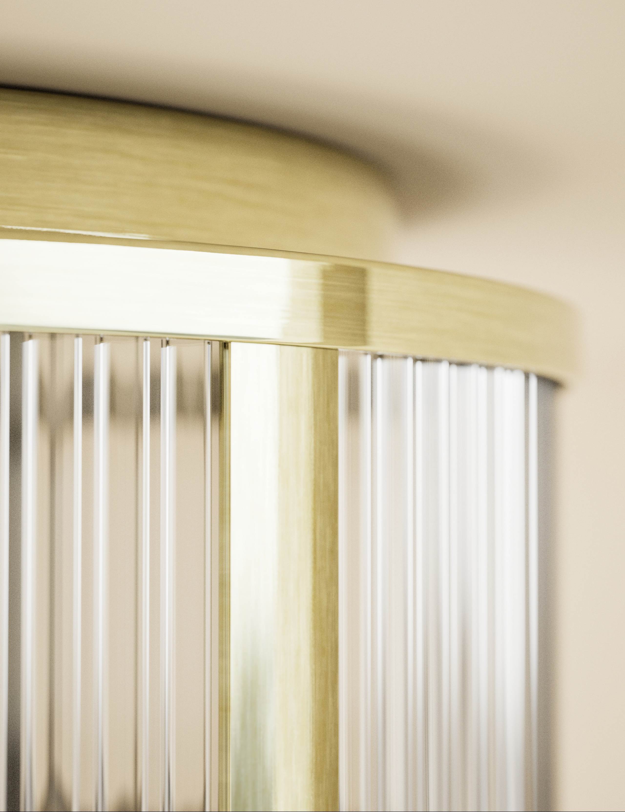 Monroe Flush Light ceiling fixture satin brass, imported from the UK