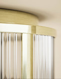 Monroe Flush Light ceiling fixture satin brass, imported from the UK