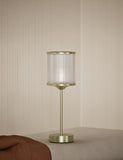 Monroe rechargeable table lamp satin brass finish - British product
