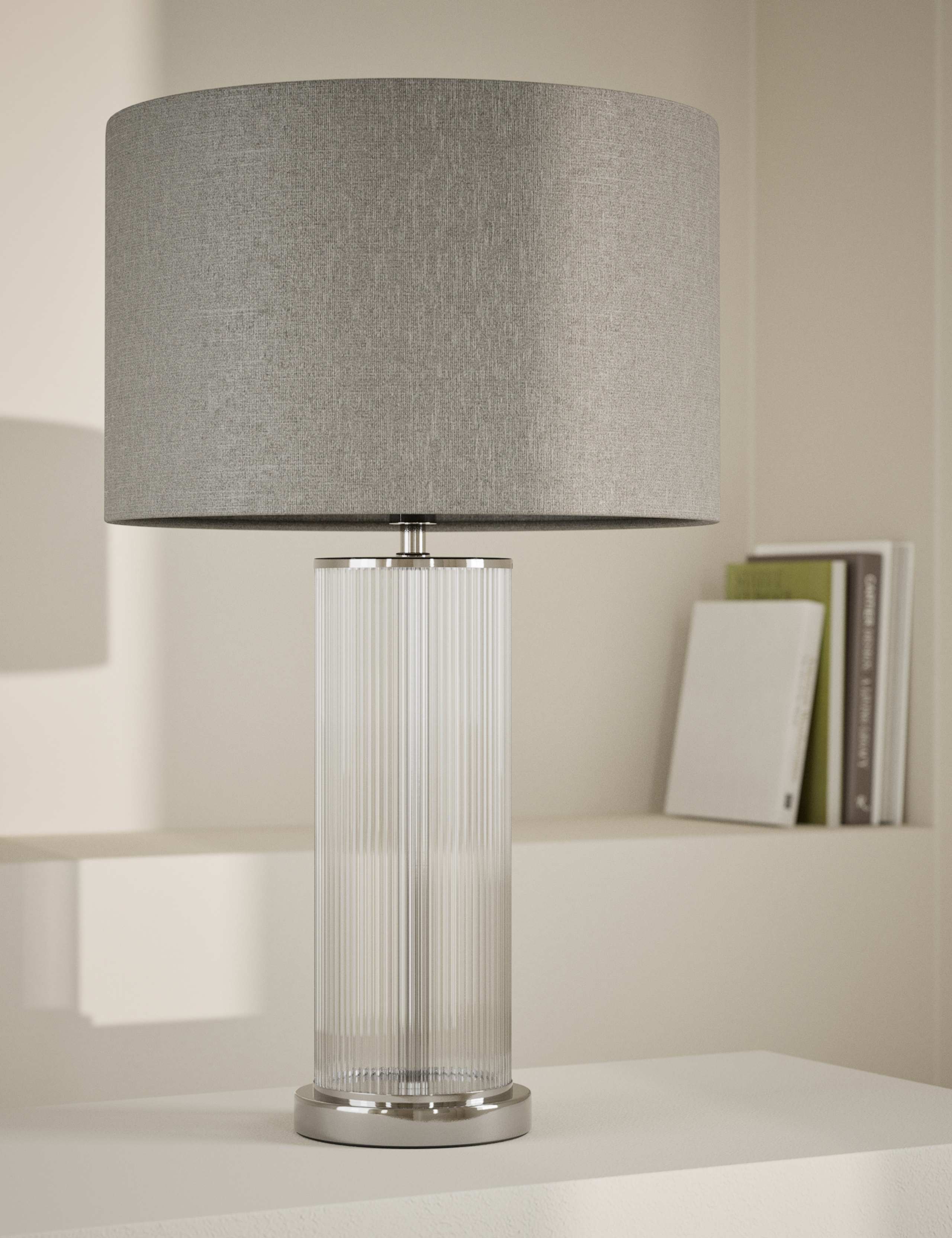 Monroe table lamp chrome finish 53.8cm - British product