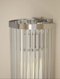 Monroe wall light ribbed glass polished metal, UK version
