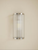 Monroe wall light ribbed glass polished metal, UK version