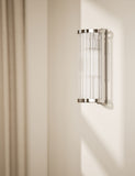 Monroe wall light ribbed glass polished metal, UK version