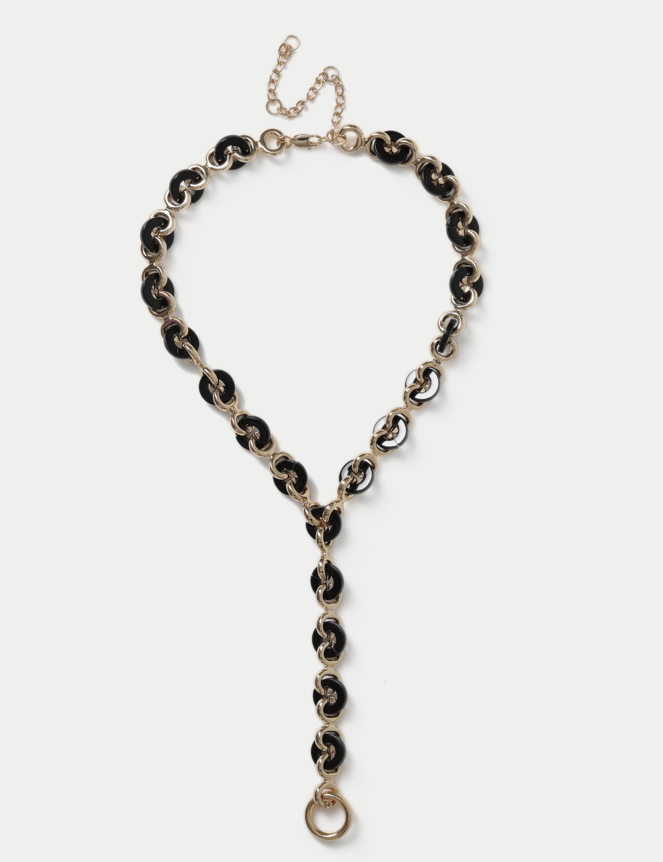 Multi-Link Y-Necklace fashion jewelry in zinc and acrylic, UK version
