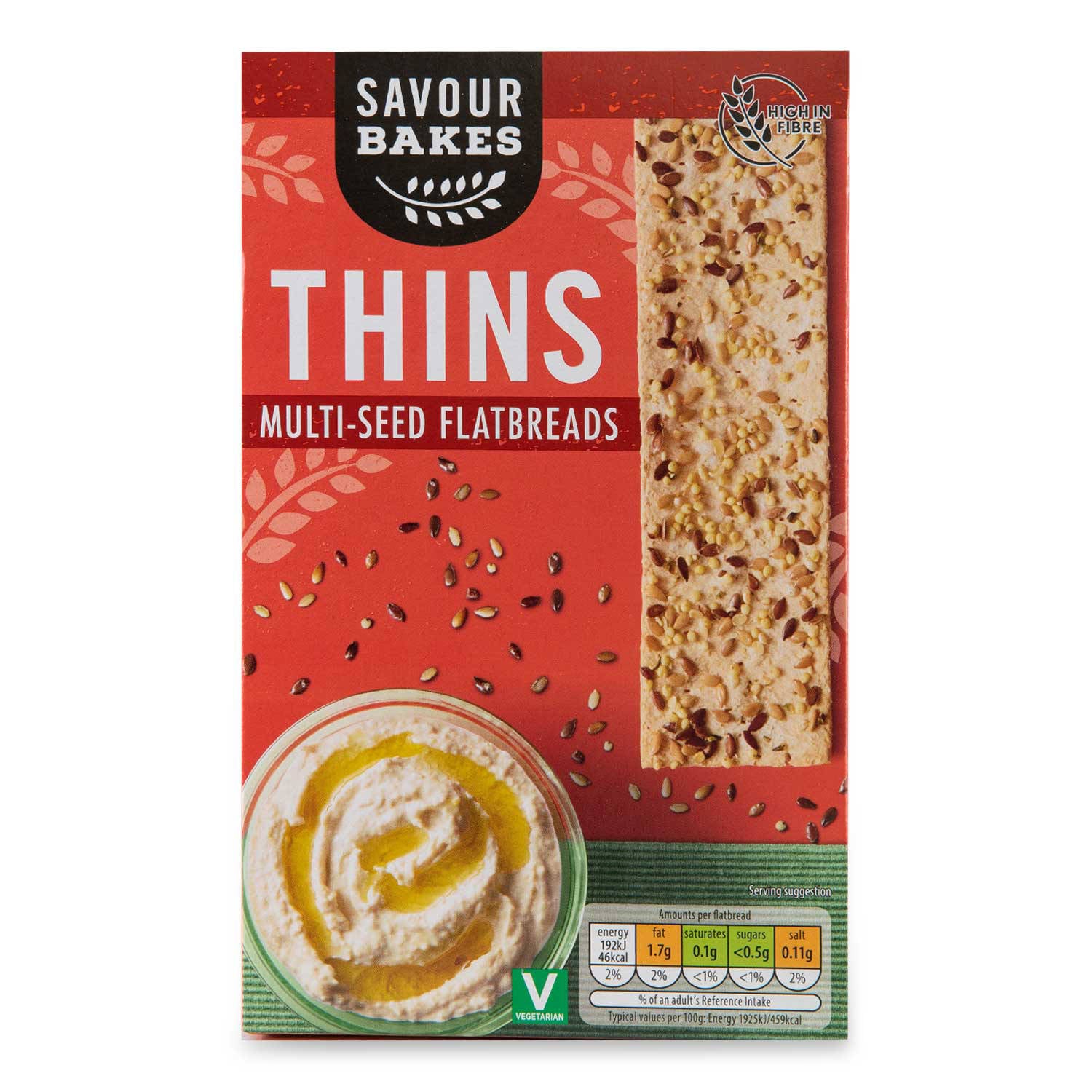 Multi-seed flatbread thins snack pack (British brand)