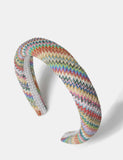 Multicoloured raffia aliceband hair accessory, imported from the UK